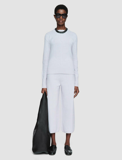 JOSEPH Fashion Women Soft Wool Round Neck Jumper Frost