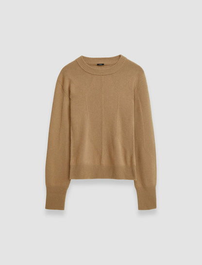 JOSEPH Fashion Women Soft Wool Round Neck Jumper Oak