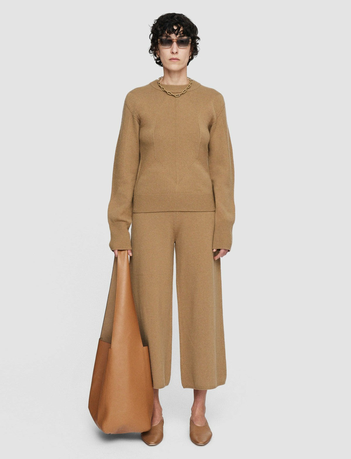 JOSEPH Fashion Women Soft Wool Round Neck Jumper Oak