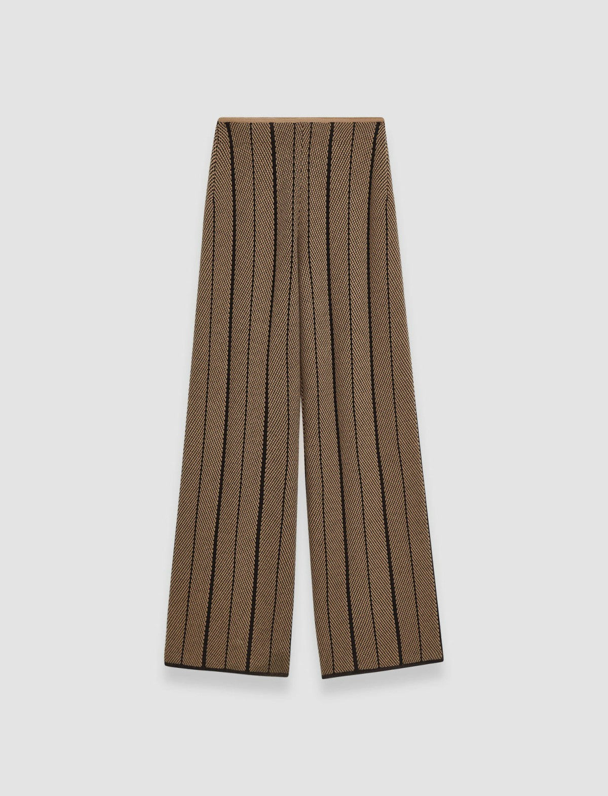 JOSEPH Fashion Women Chevron Jacquard Knitted Trousers Black/Oak