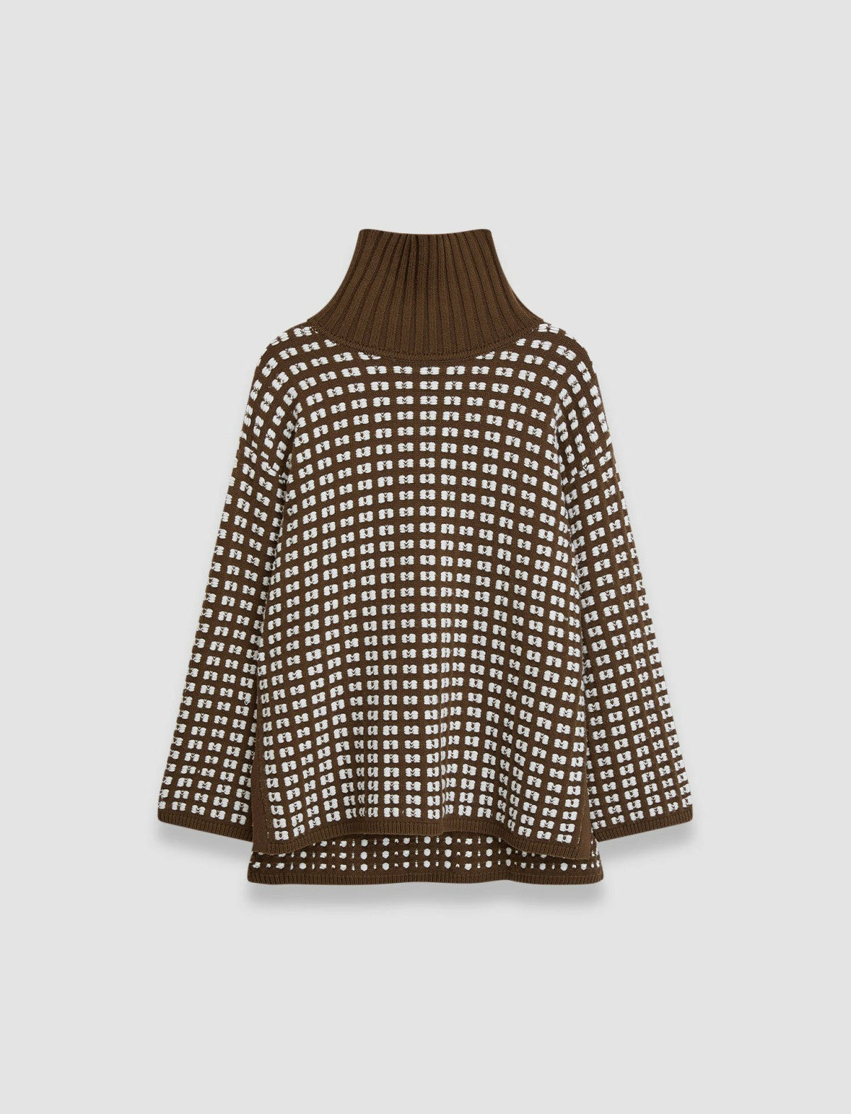 JOSEPH Fashion Women Waffle Knit High Neck Jumper Ivory/Arabica