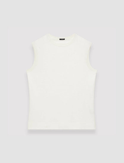 JOSEPH Fashion Women Mercerised Cotton Tank Top Ivory