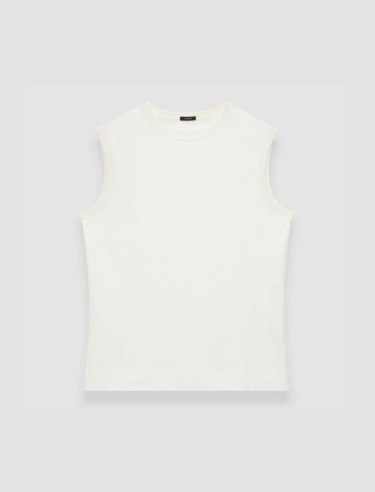 JOSEPH Fashion Women Mercerised Cotton Tank Top Ivory