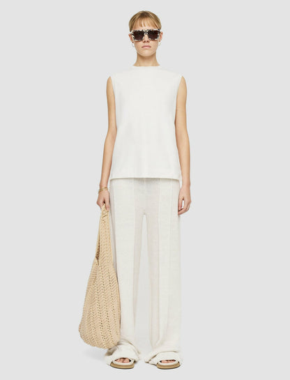 JOSEPH Fashion Women Mercerised Cotton Tank Top Ivory