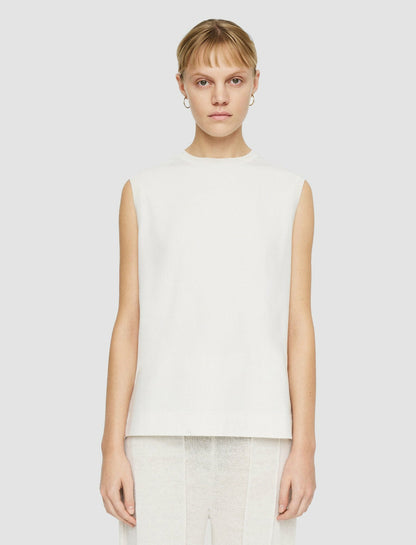 JOSEPH Fashion Women Mercerised Cotton Tank Top Ivory