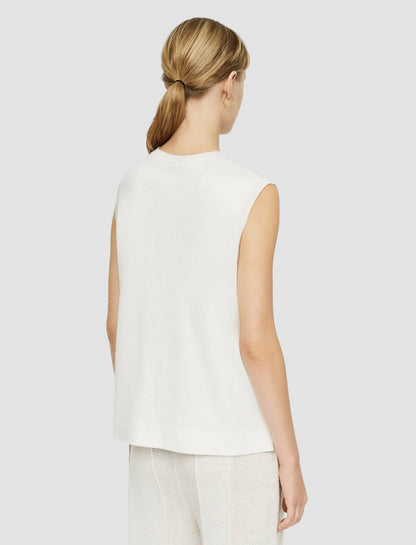 JOSEPH Fashion Women Mercerised Cotton Tank Top Ivory