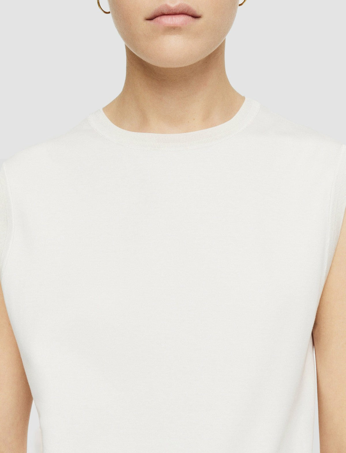 JOSEPH Fashion Women Mercerised Cotton Tank Top Ivory