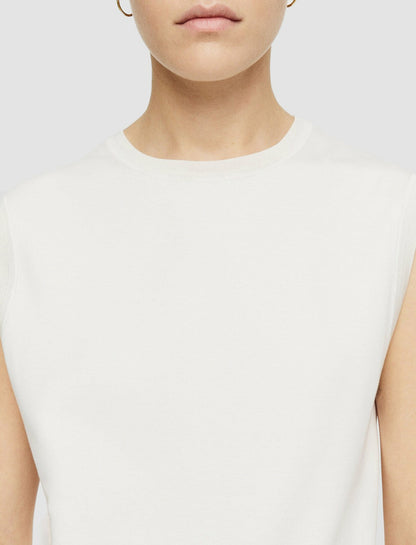 JOSEPH Fashion Women Mercerised Cotton Tank Top Ivory