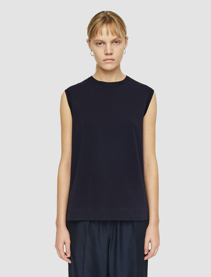 JOSEPH Fashion Women Mercerised Cotton Tank Top Navy