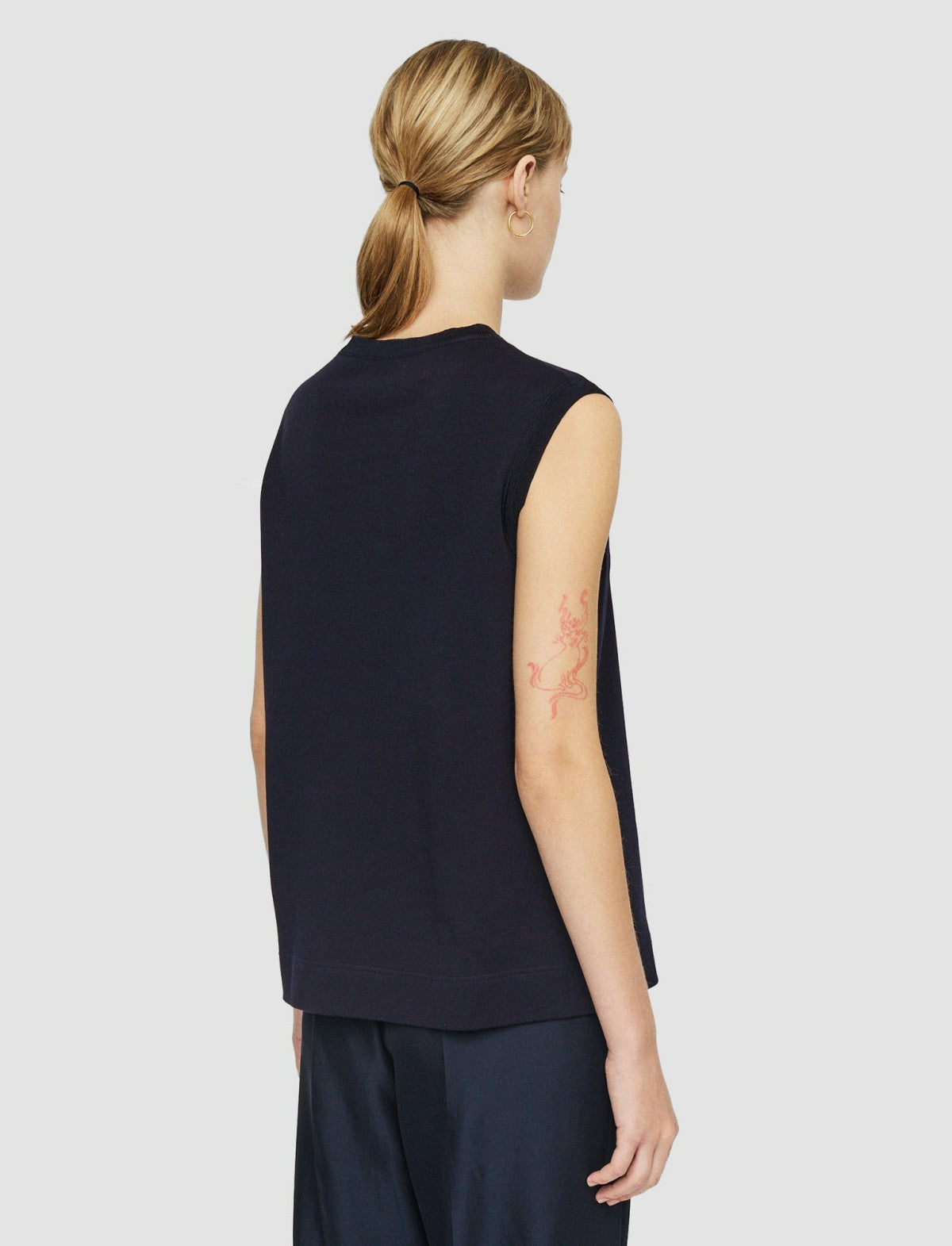 JOSEPH Fashion Women Mercerised Cotton Tank Top Navy