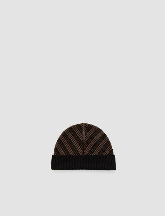 JOSEPH Fashion Women Chevron Ribbed Hat Arabica/Black
