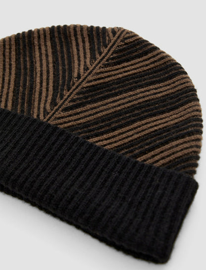 JOSEPH Fashion Women Chevron Ribbed Hat Arabica/Black