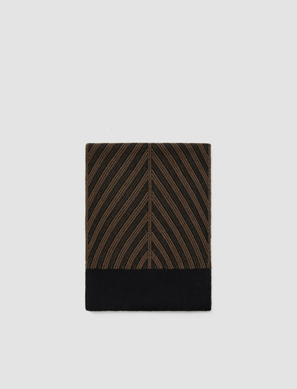 JOSEPH Fashion Women Chevron Ribbed Scarf Arabica/Black