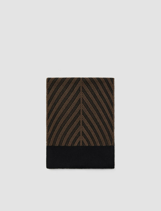 JOSEPH Fashion Women Chevron Ribbed Scarf Arabica/Black