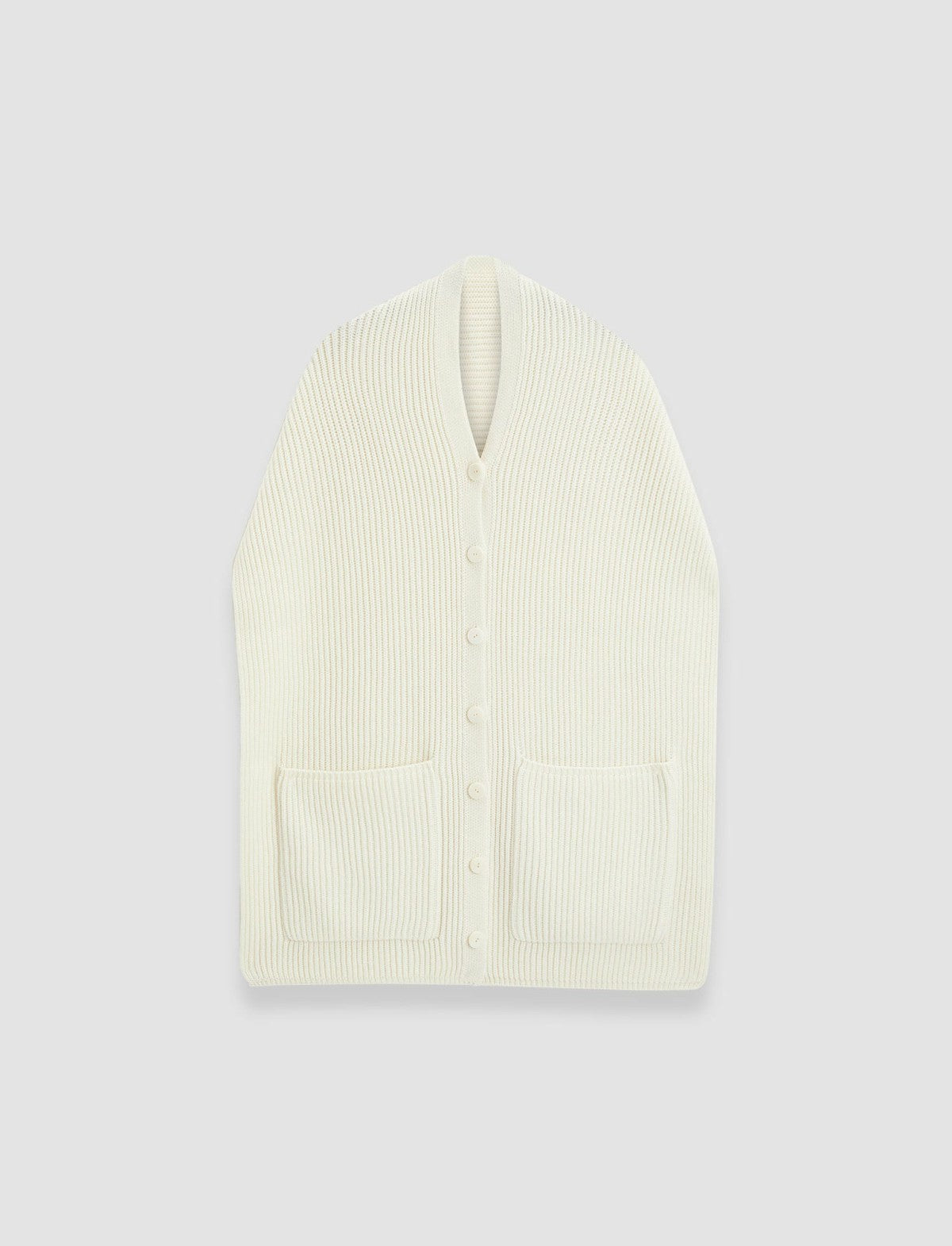 JOSEPH Fashion Women Light Cardigan Stitch Button Scarf Ivory