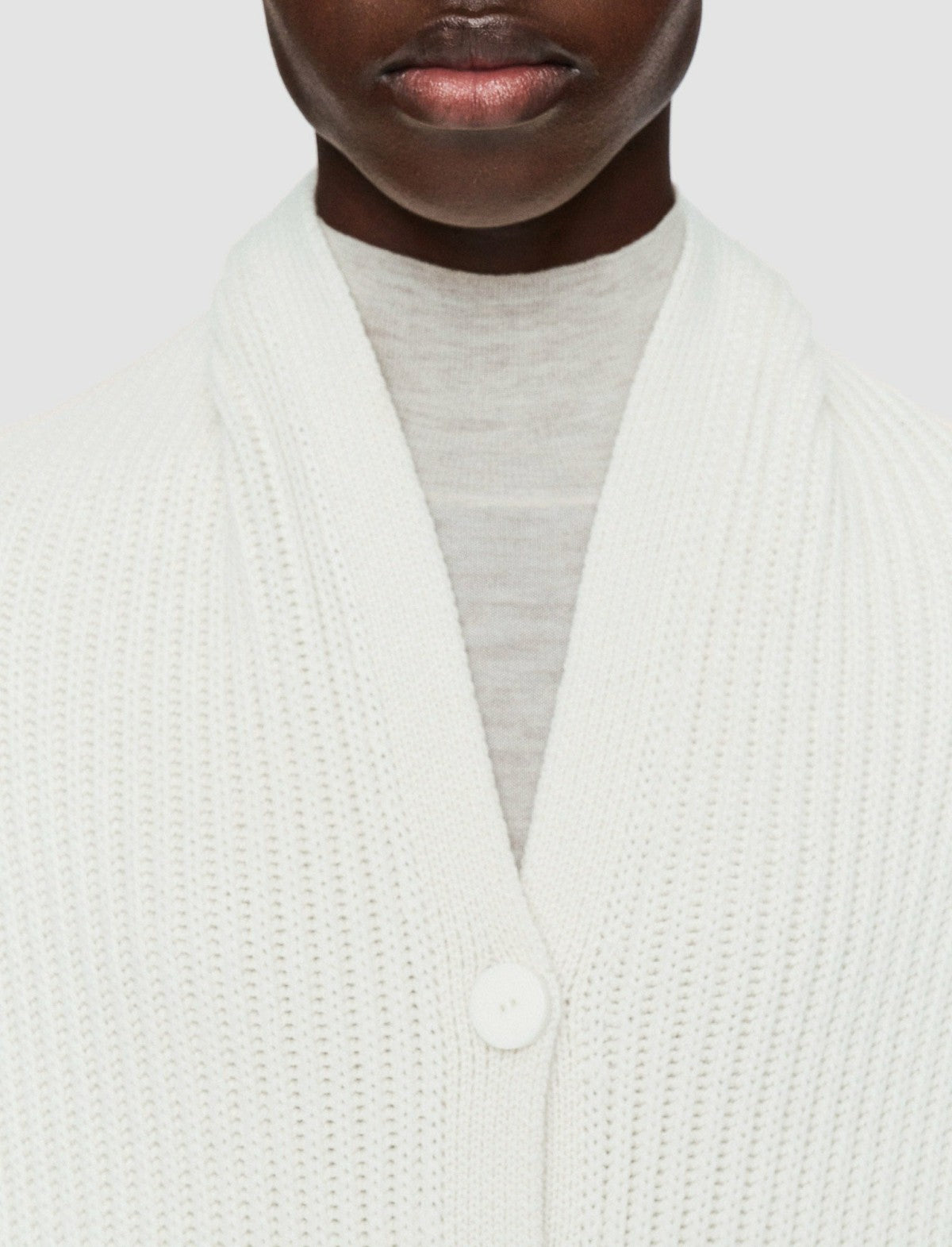 JOSEPH Fashion Women Light Cardigan Stitch Button Scarf Ivory