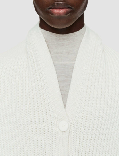JOSEPH Fashion Women Light Cardigan Stitch Button Scarf Ivory