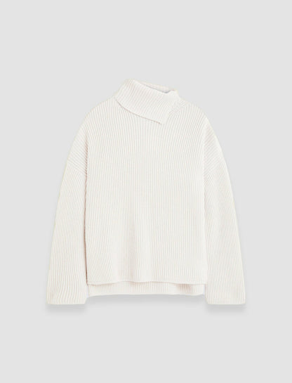 JOSEPH Fashion Women Light Cardigan Stitch High Neck Jumper Ivory