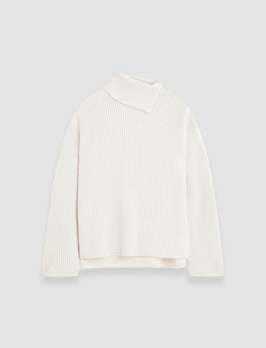 JOSEPH Fashion Women Light Cardigan Stitch High Neck Jumper Ivory