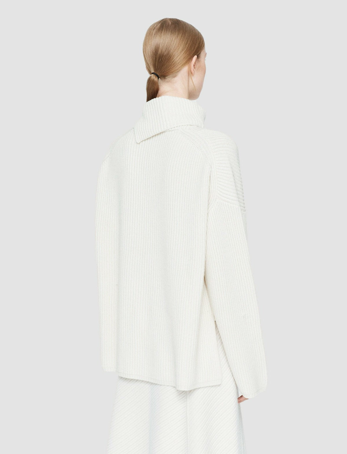 JOSEPH Fashion Women Light Cardigan Stitch High Neck Jumper Ivory
