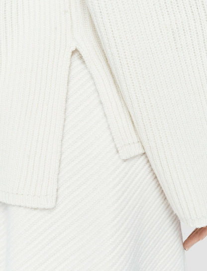 JOSEPH Fashion Women Light Cardigan Stitch High Neck Jumper Ivory