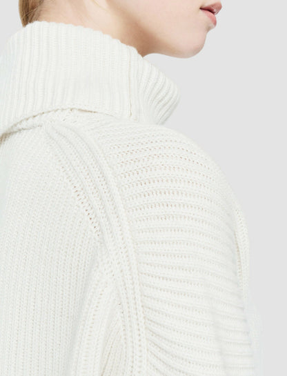 JOSEPH Fashion Women Light Cardigan Stitch High Neck Jumper Ivory