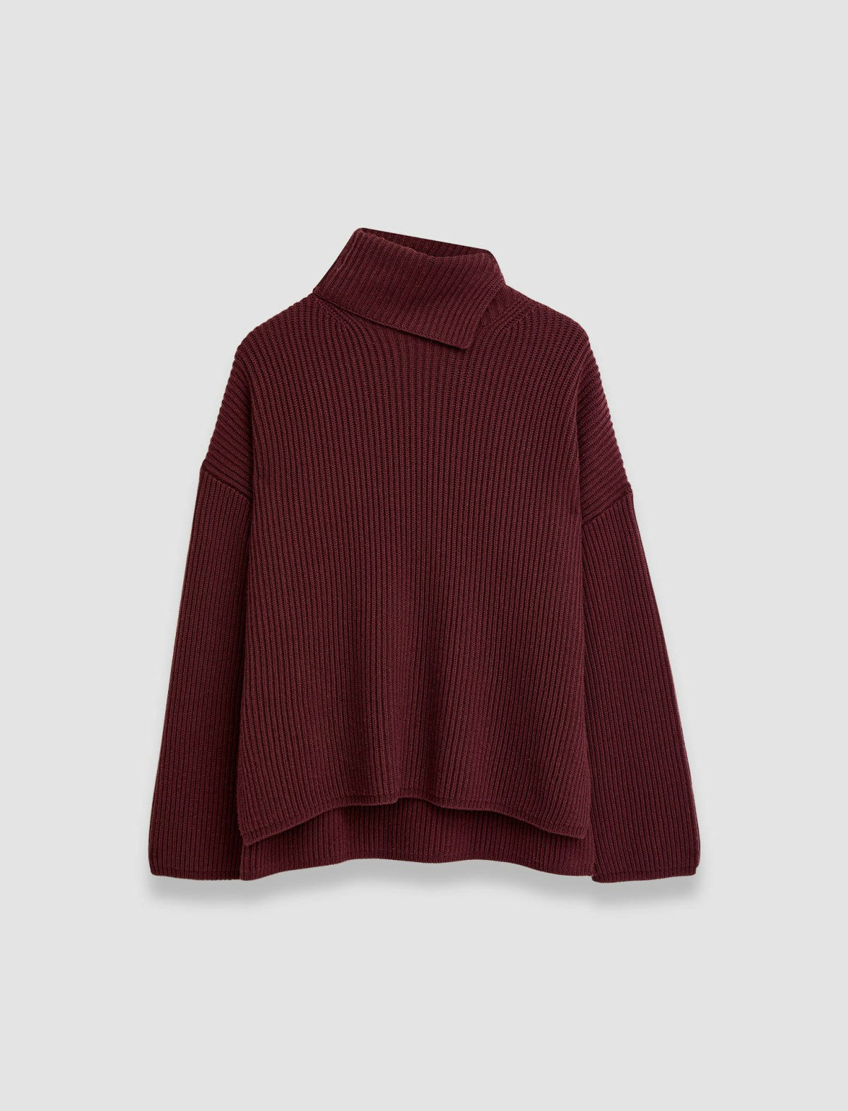 JOSEPH Fashion Women Light Cardigan Stitch High Neck Jumper Merlot