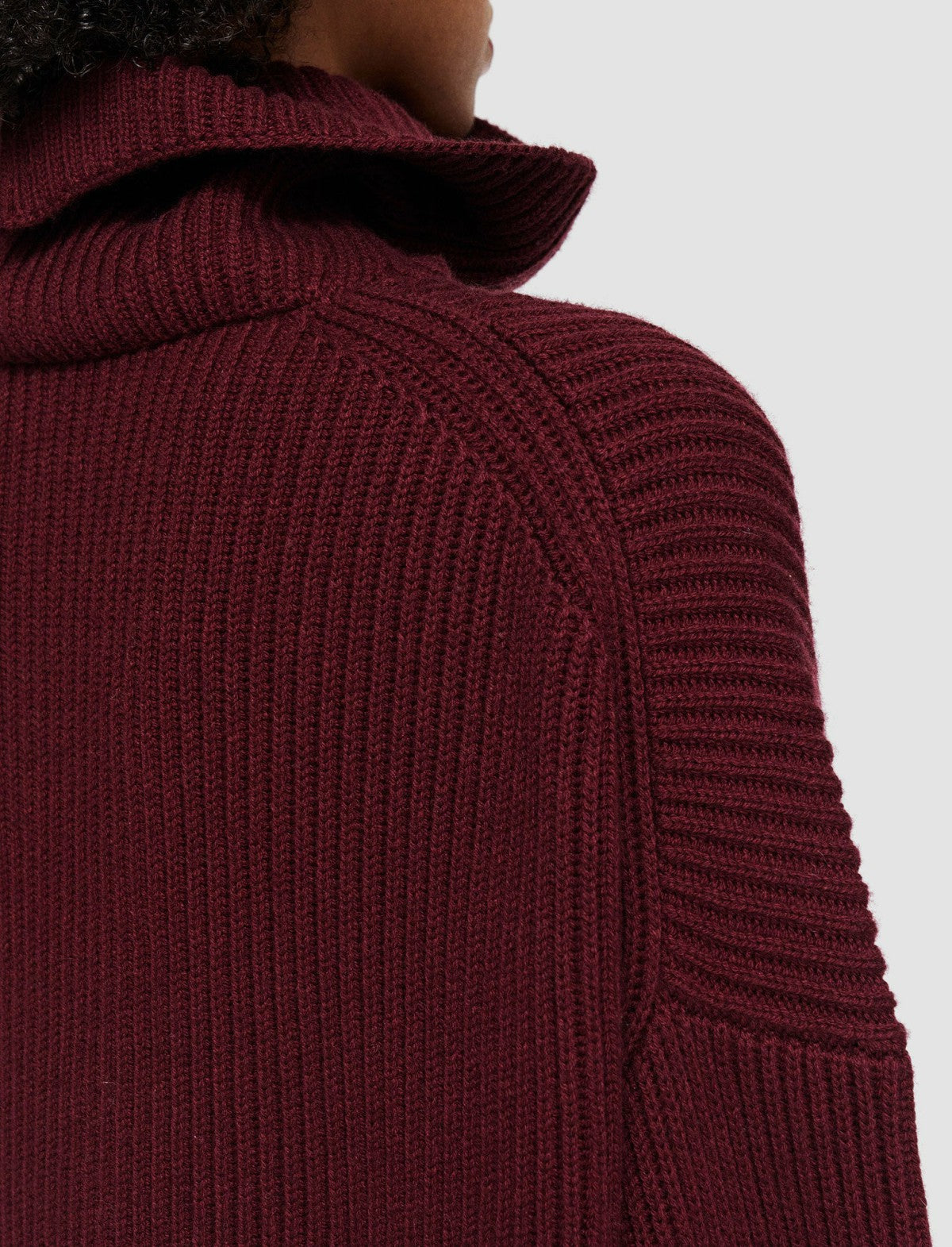 JOSEPH Fashion Women Light Cardigan Stitch High Neck Jumper Merlot