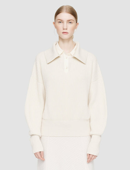 JOSEPH Fashion Women Light Cardigan Stitch Open Neck Jumper Ivory