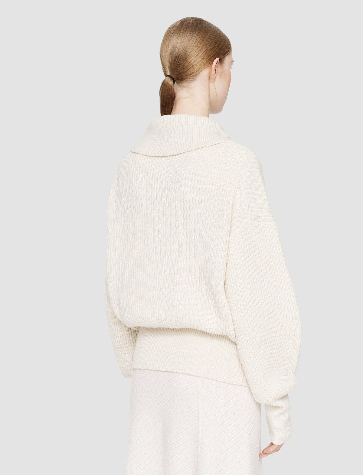 JOSEPH Fashion Women Light Cardigan Stitch Open Neck Jumper Ivory