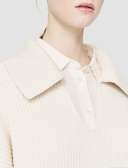JOSEPH Fashion Women Light Cardigan Stitch Open Neck Jumper Ivory