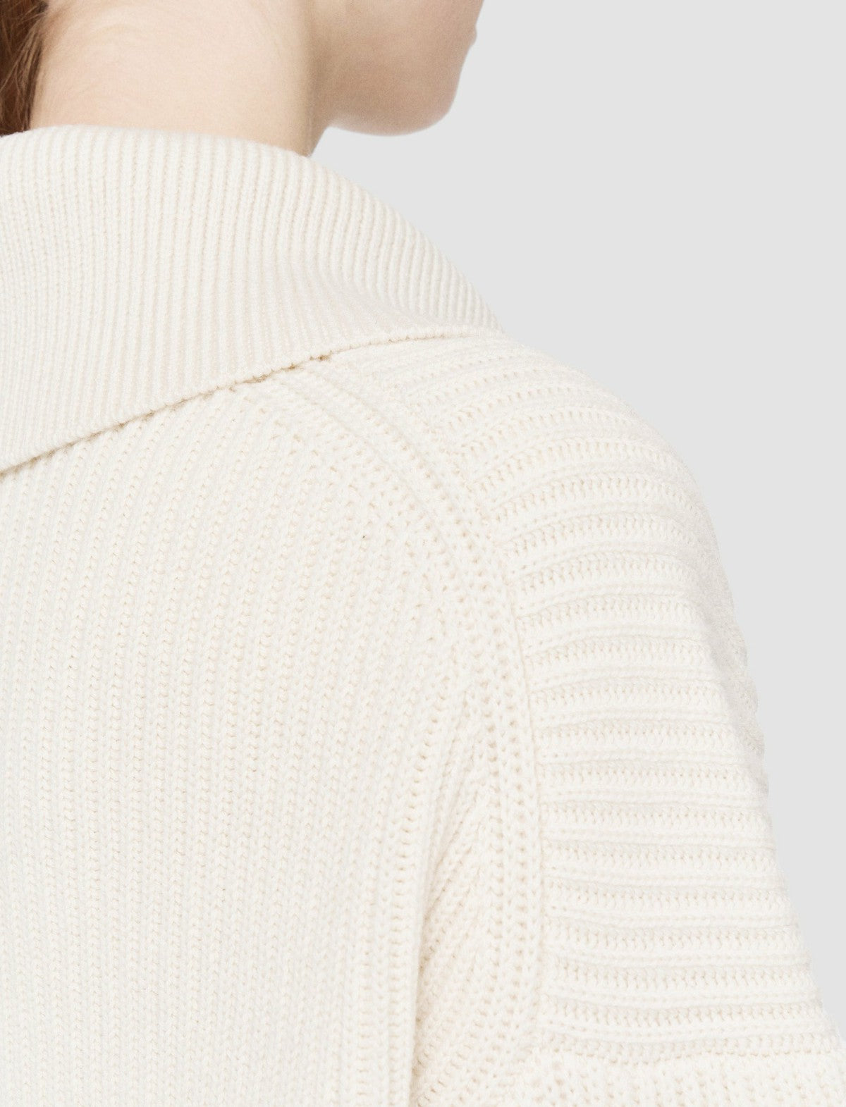 JOSEPH Fashion Women Light Cardigan Stitch Open Neck Jumper Ivory