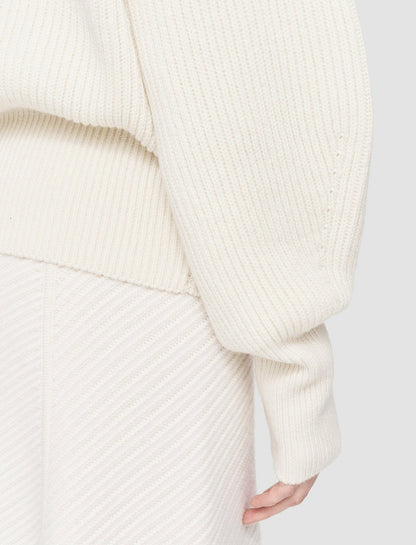 JOSEPH Fashion Women Light Cardigan Stitch Open Neck Jumper Ivory
