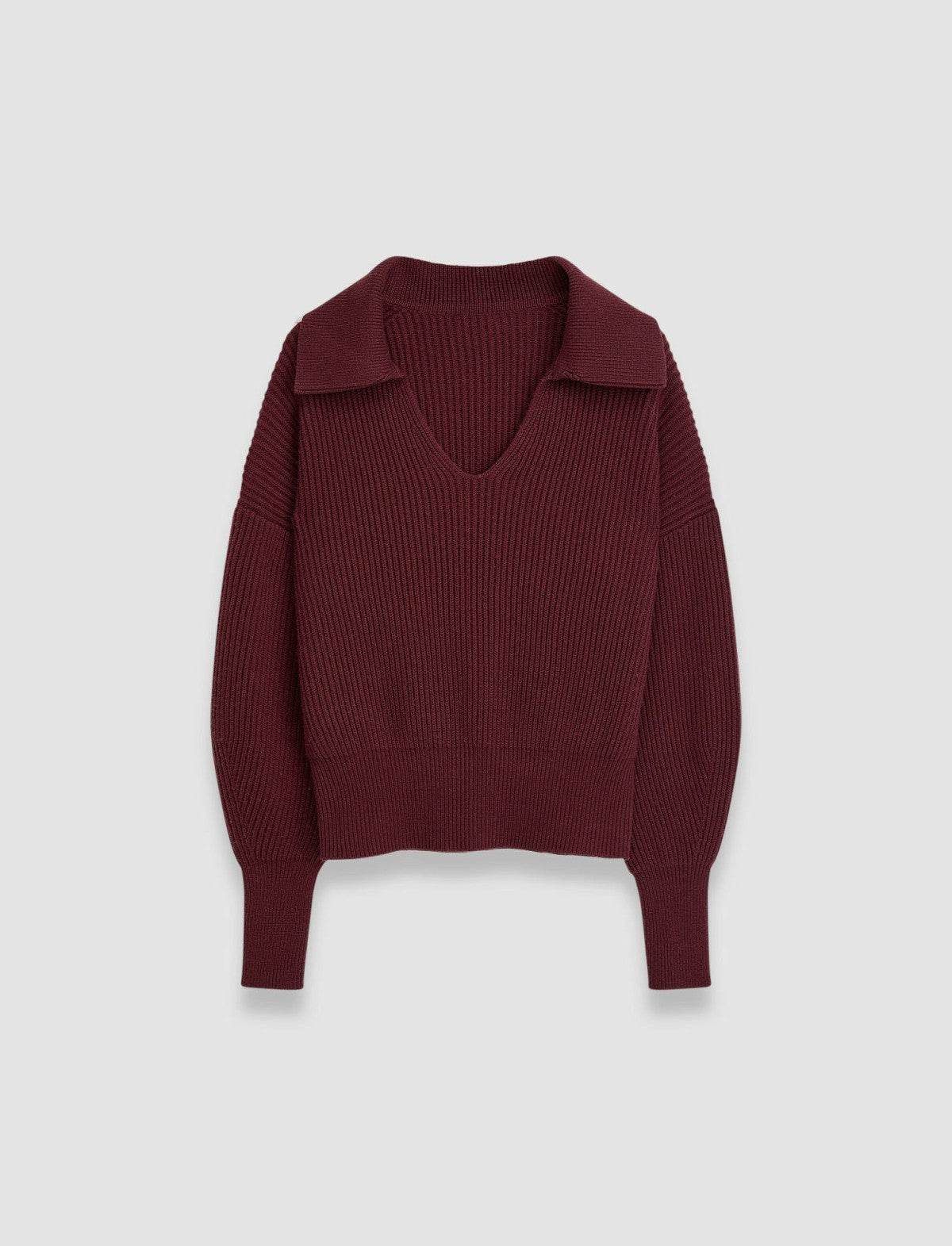 JOSEPH Fashion Women Light Cardigan Stitch Open Neck Jumper Merlot