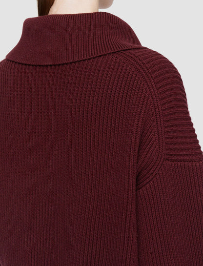JOSEPH Fashion Women Light Cardigan Stitch Open Neck Jumper Merlot