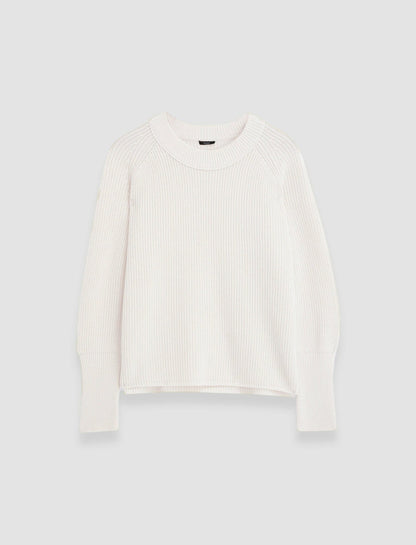 JOSEPH Fashion Women Light Cardigan Stitch Round Neck Jumper Ivory