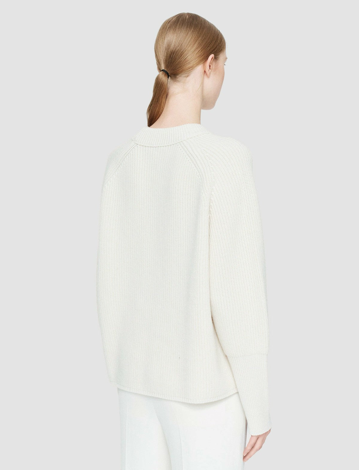 JOSEPH Fashion Women Light Cardigan Stitch Round Neck Jumper Ivory