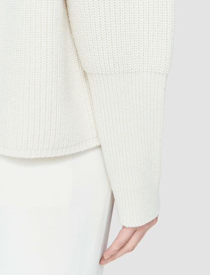 JOSEPH Fashion Women Light Cardigan Stitch Round Neck Jumper Ivory