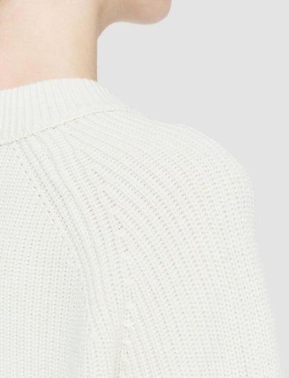 JOSEPH Fashion Women Light Cardigan Stitch Round Neck Jumper Ivory