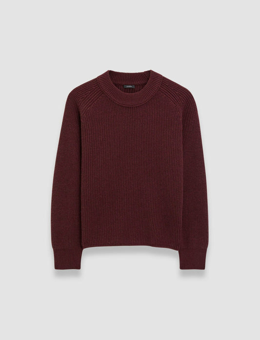 JOSEPH Fashion Women Light Cardigan Stitch Round Neck Jumper Merlot