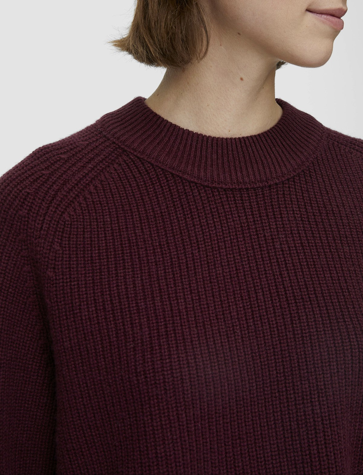 JOSEPH Fashion Women Light Cardigan Stitch Round Neck Jumper Merlot