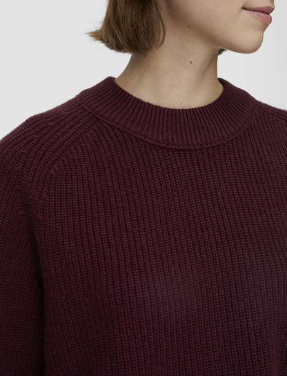 JOSEPH Fashion Women Light Cardigan Stitch Round Neck Jumper Merlot