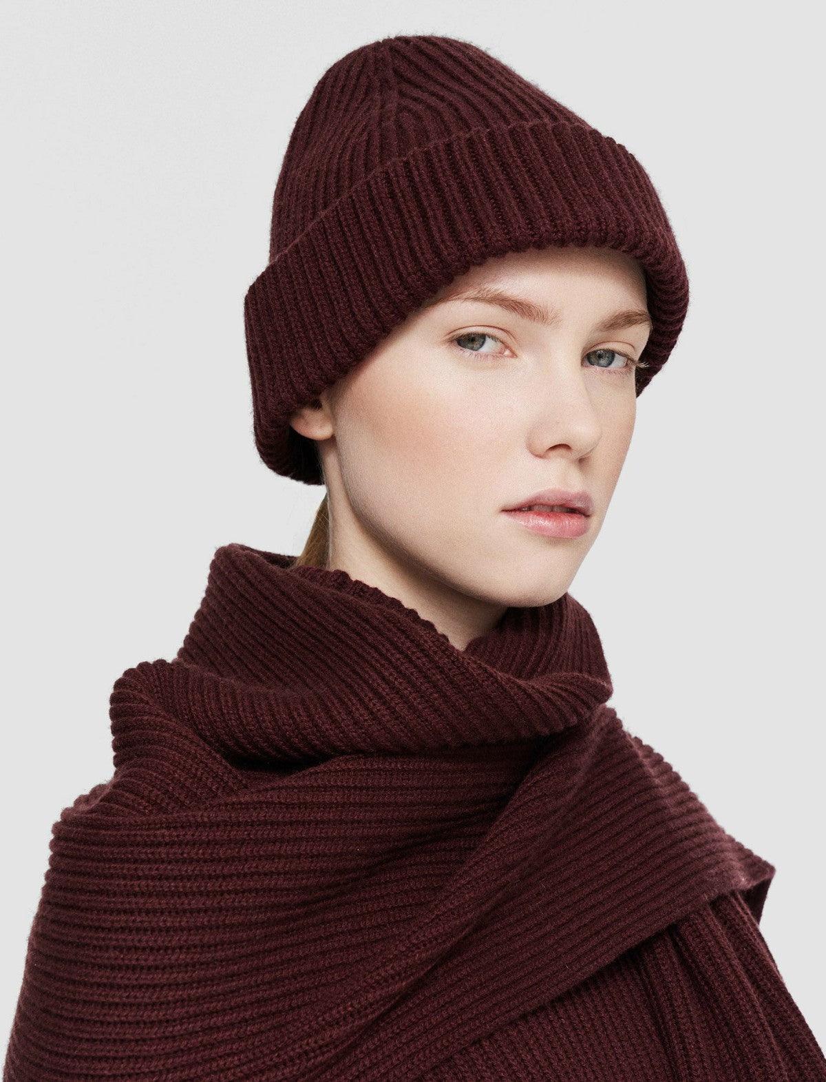 JOSEPH Fashion Women Light Cardigan Stitch Scarf Merlot