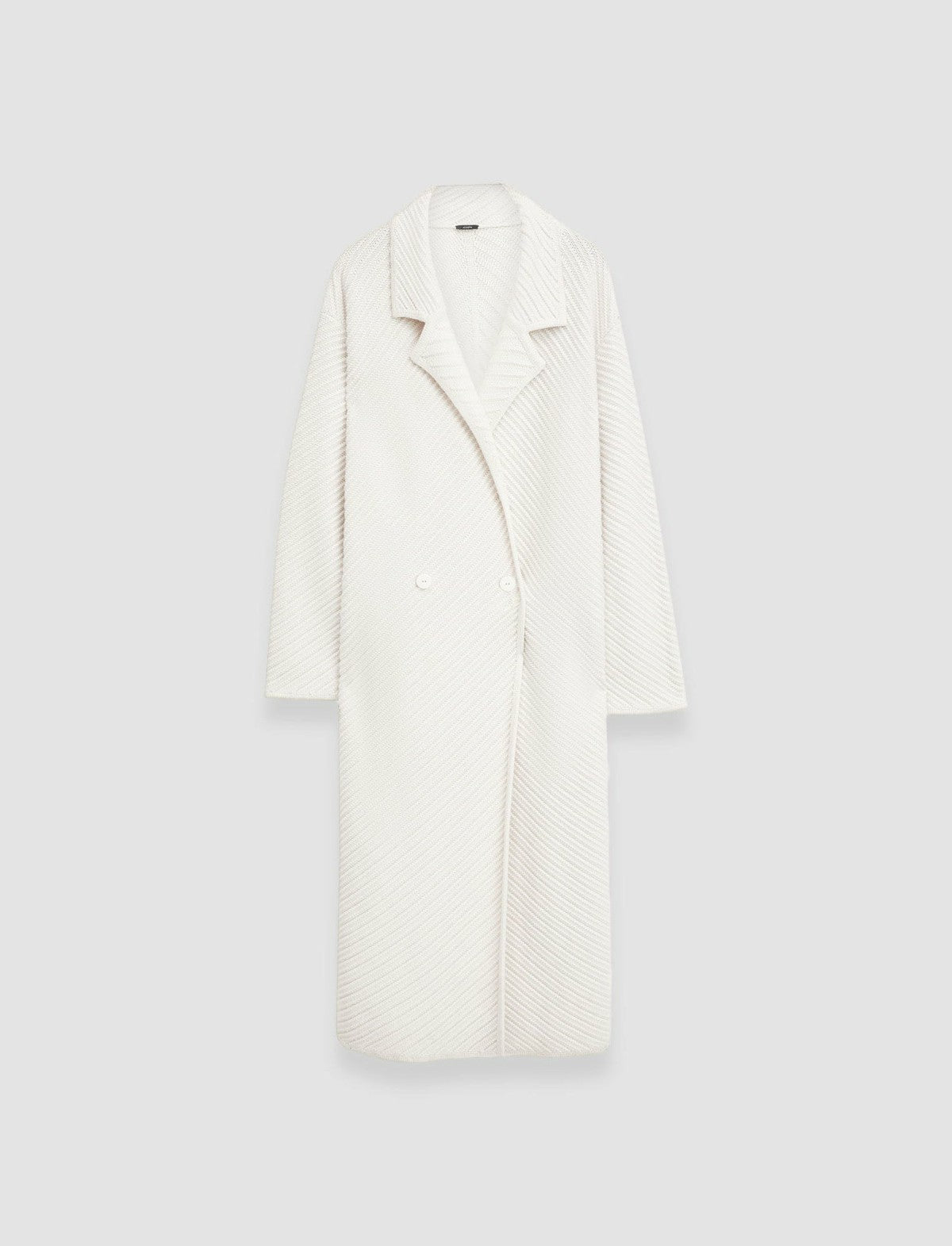 JOSEPH Fashion Women Diagonal Knit Coat Ivory