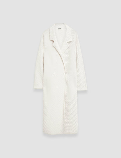 JOSEPH Fashion Women Diagonal Knit Coat Ivory
