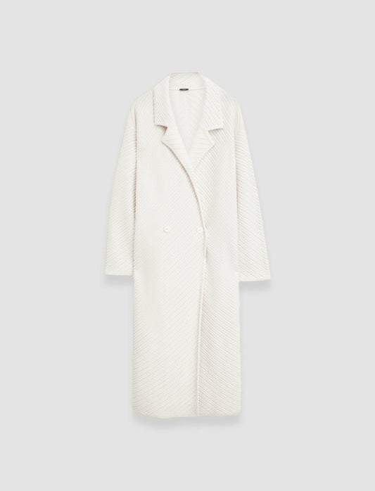 JOSEPH Fashion Women Diagonal Knit Coat Ivory