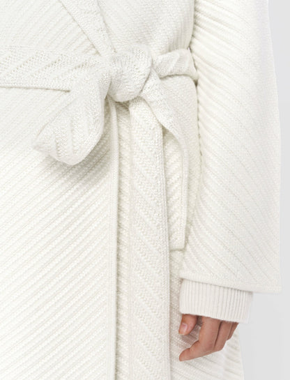 JOSEPH Fashion Women Diagonal Knit Coat Ivory