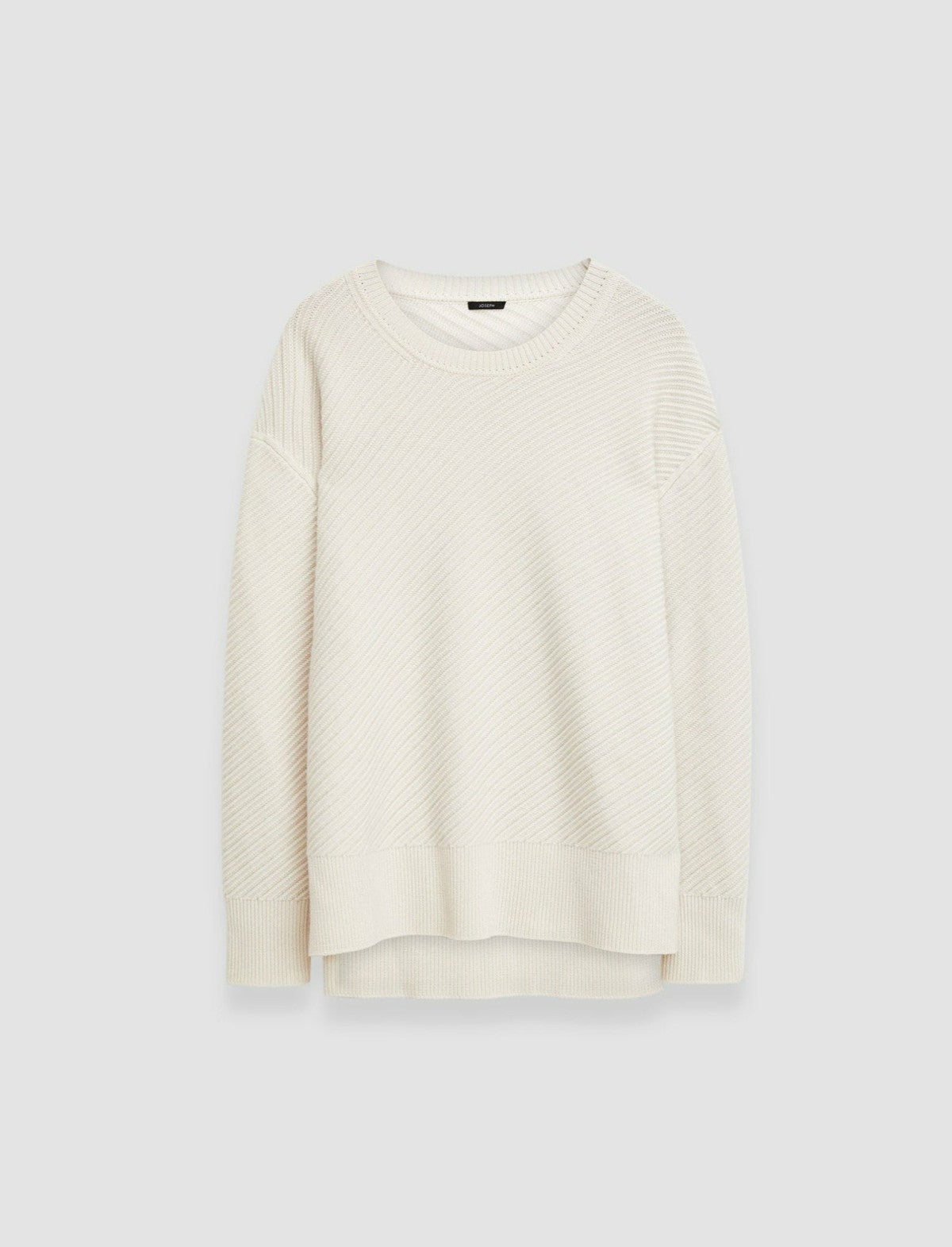 JOSEPH Fashion Women Diagonal Knit Round Neck Jumper Ivory