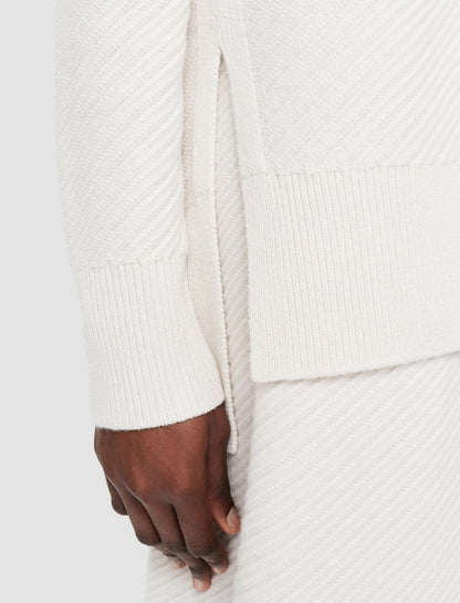 JOSEPH Fashion Women Diagonal Knit Round Neck Jumper Ivory