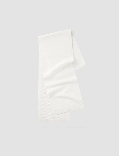 JOSEPH Fashion Women Diagonal Knit Scarf Ivory